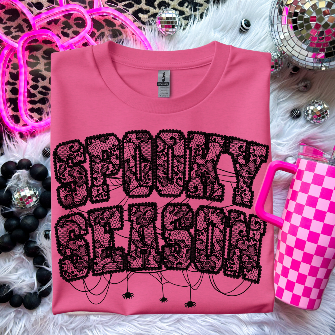Spooky Season Lace Graphic Tee