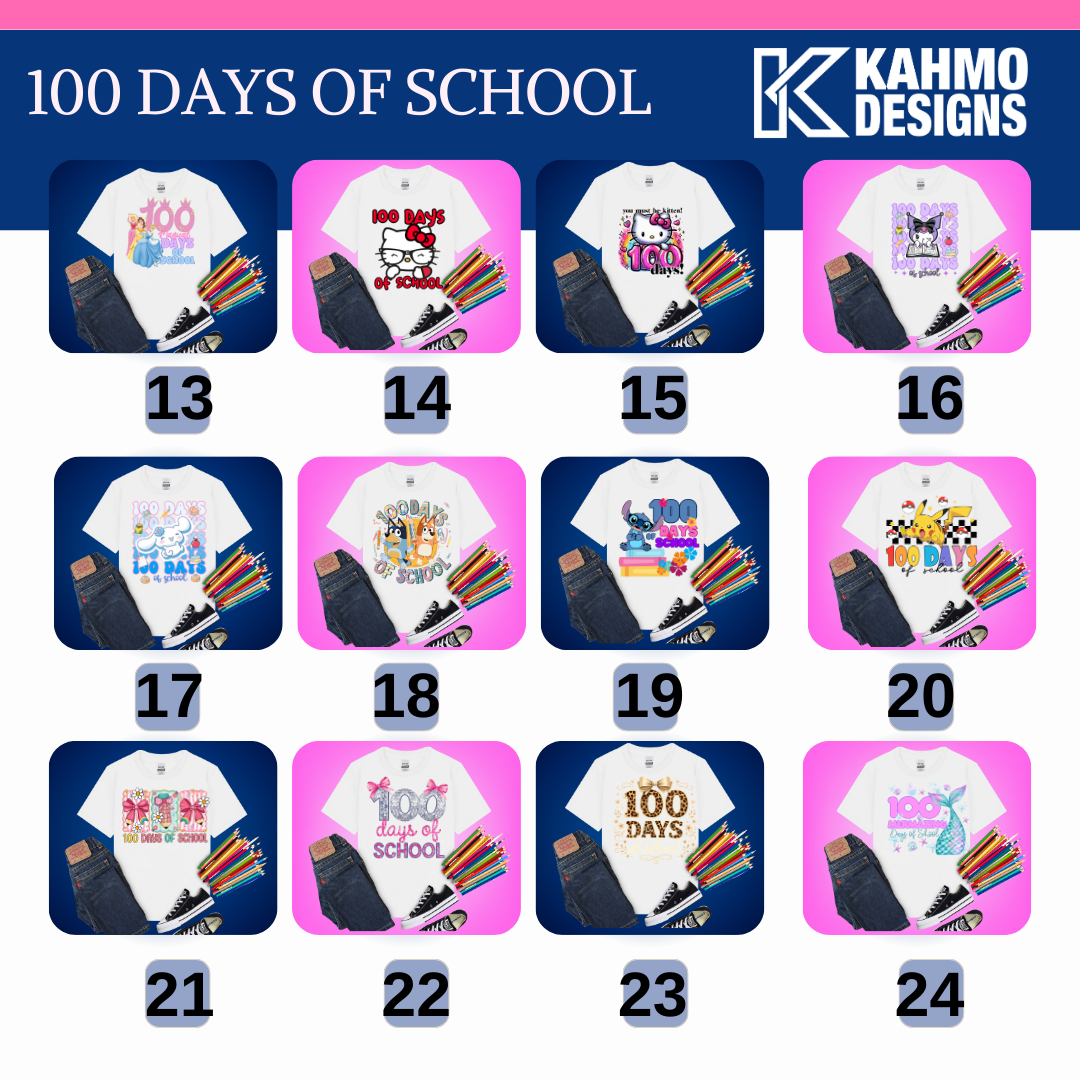 100 Days of School 13-24 Design Options