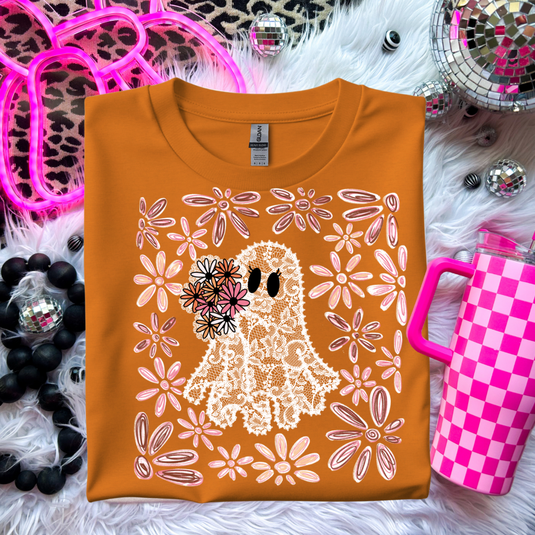 Spooky Floral Ghost T-Shirt