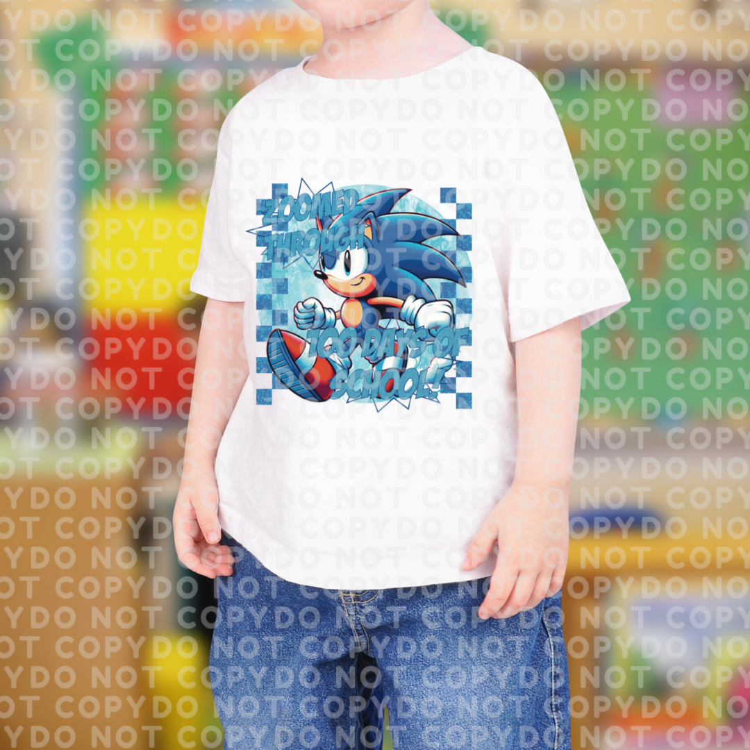 Blue video game cartoon 100 Days of School Celebration Shirt