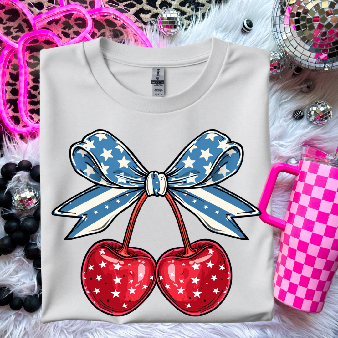 4th of July, Independence Tee, Patriotic cherries