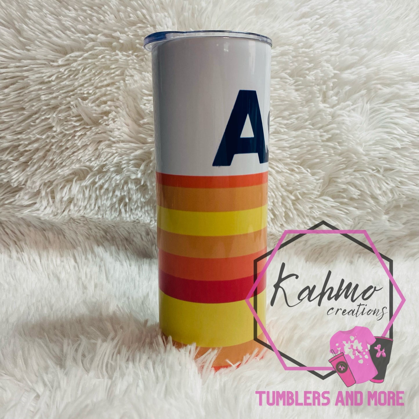 Retro Astros Baseball Stainless Steel 20 oz Skinny Tumbler