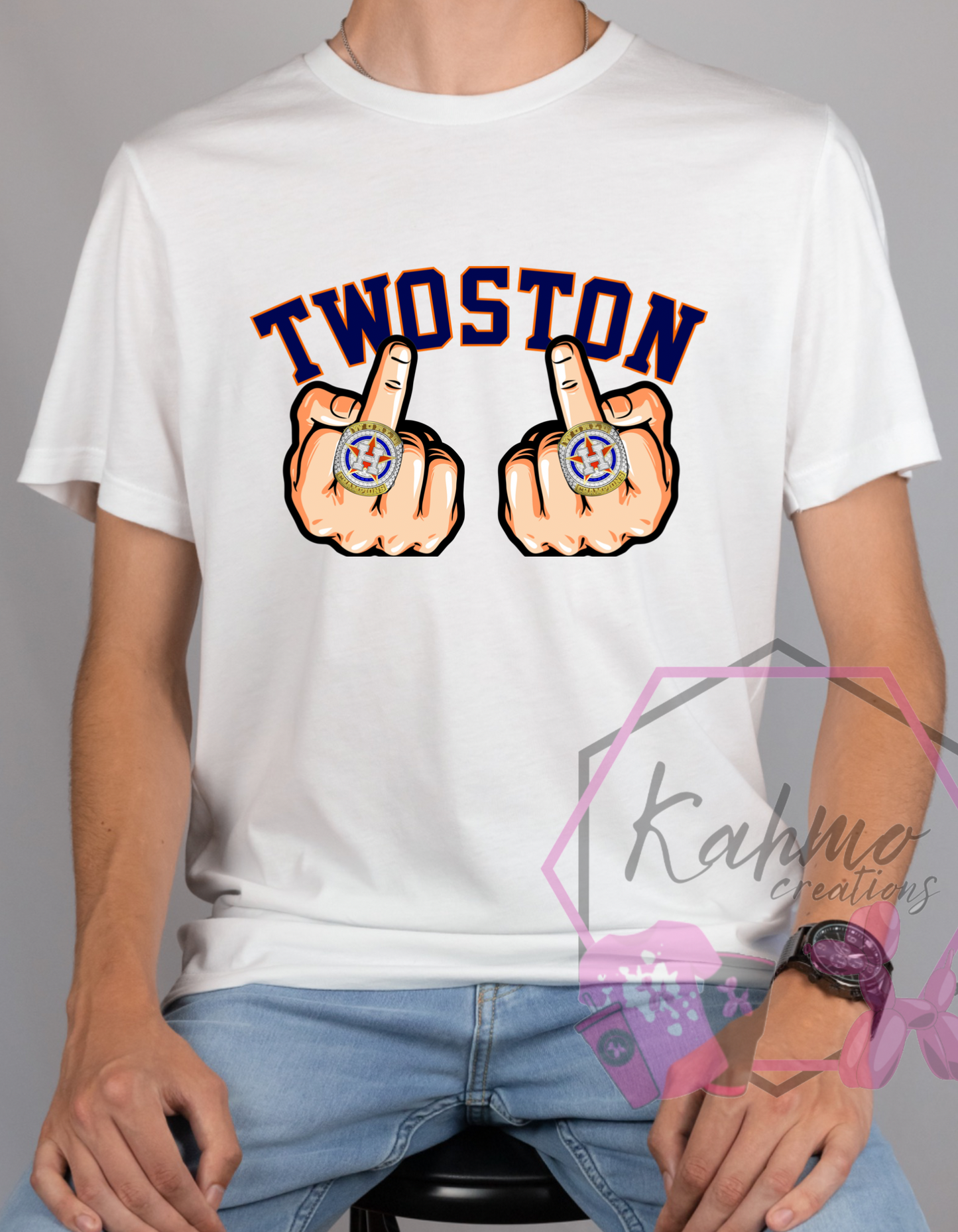 ASTR*S Twoston Middle Finger World Series Ring T-Shirt