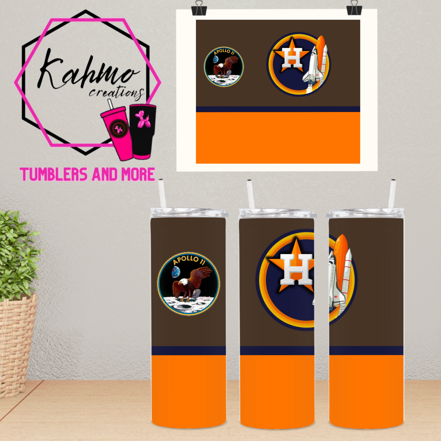 Astros Apollo Tumbler Skinny Tumbler (20 oz.)