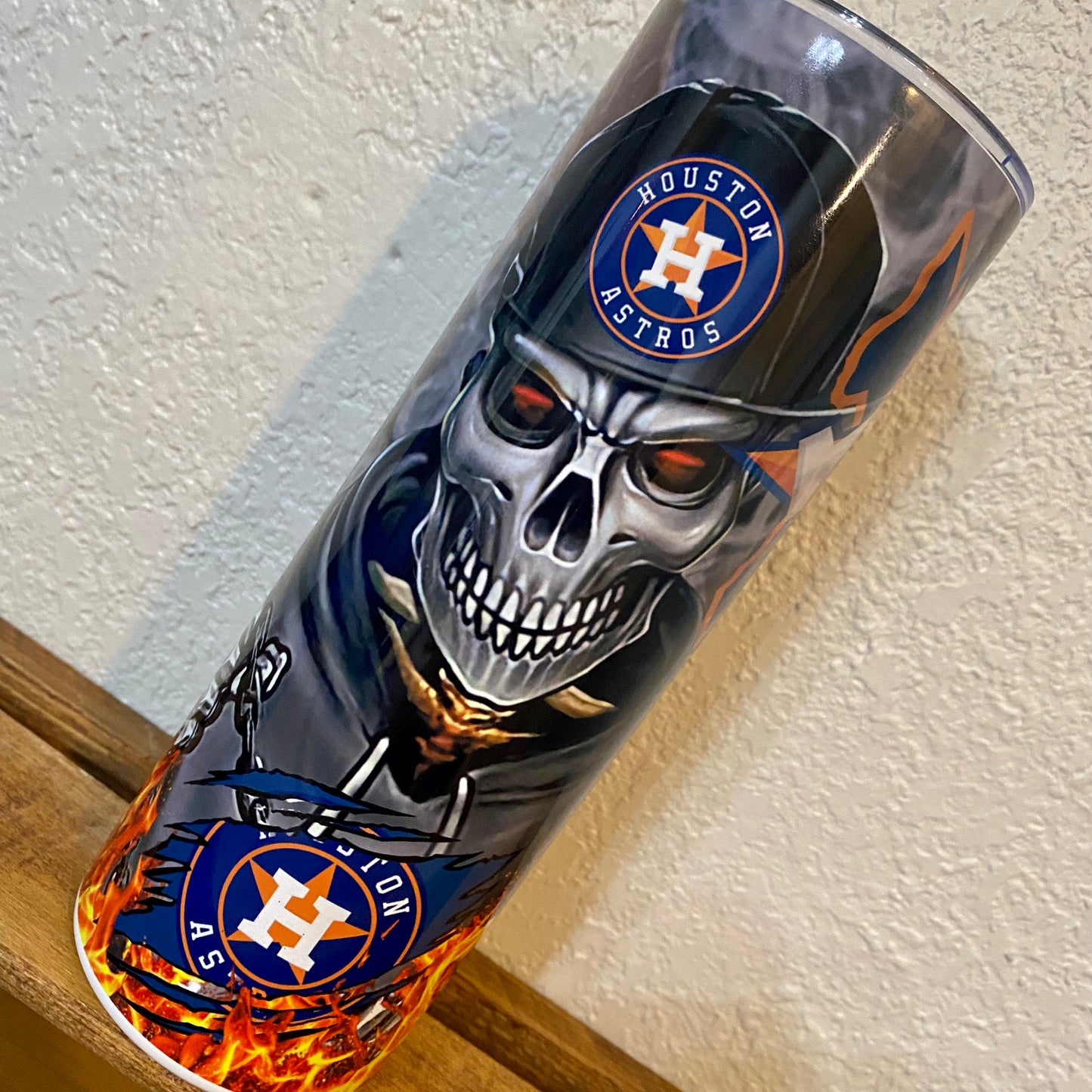 Houston baseball skull Tumbler Skinny Tumbler (20 oz.)