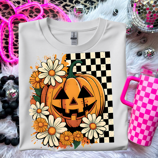 Fall Pumpkin Floral Graphic Sweatshirt