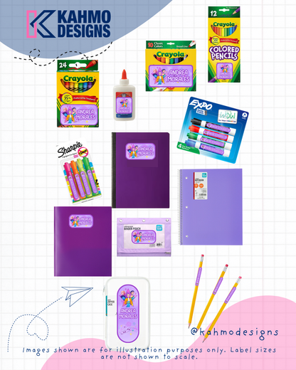 Personalized School Labels – 65 Waterproof Stickers