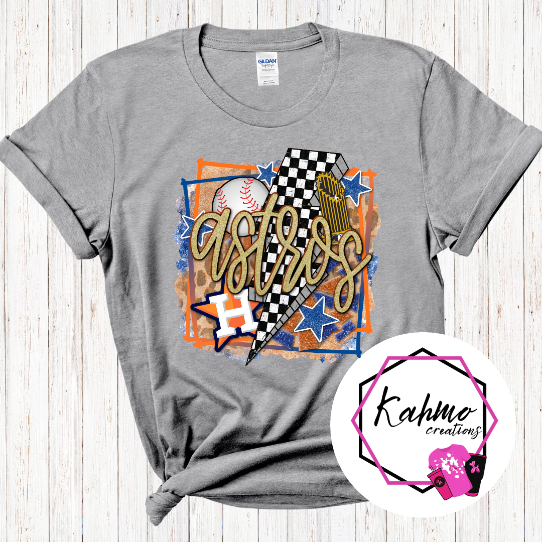 Gold Retro Houston Baseball Shirt