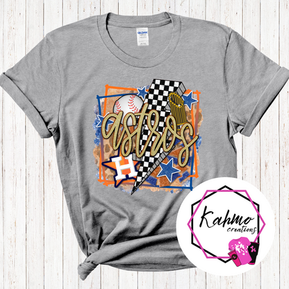 Gold Retro Houston Baseball Shirt