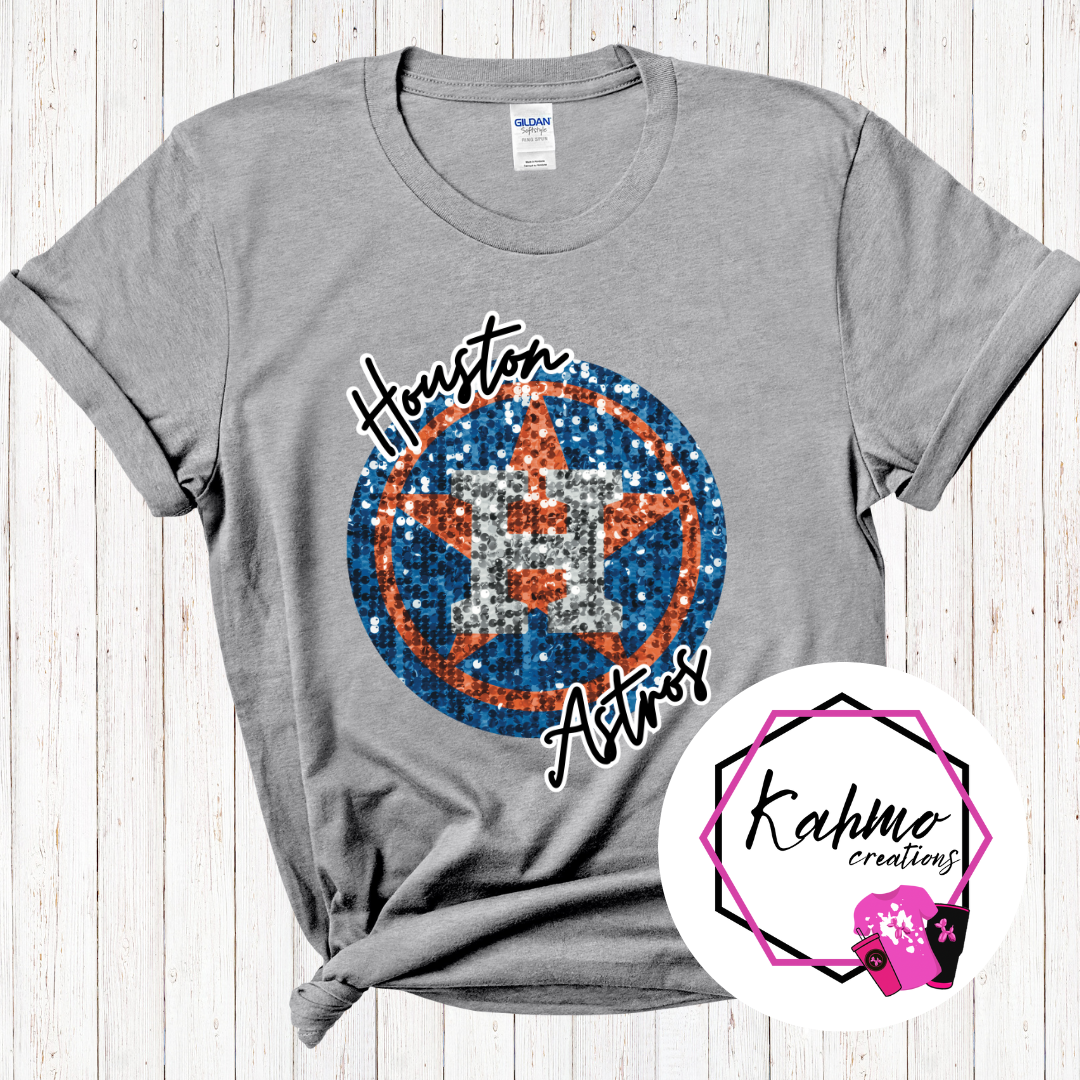 Faux Sequence Houston Baseball Shirt