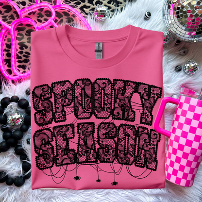 Spooky Season Lace Graphic Tee