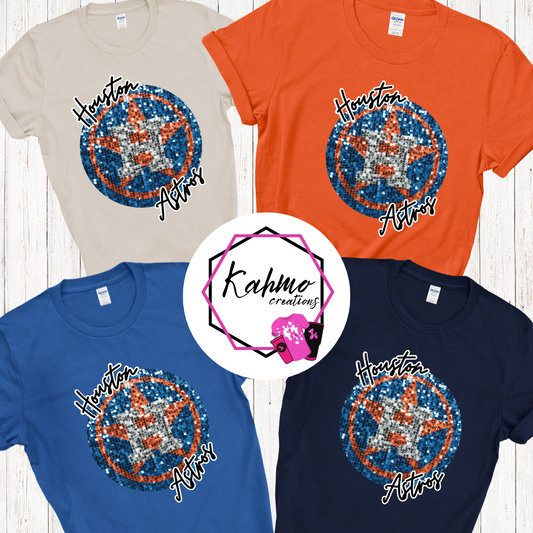 Faux Sequence Houston Baseball Shirt