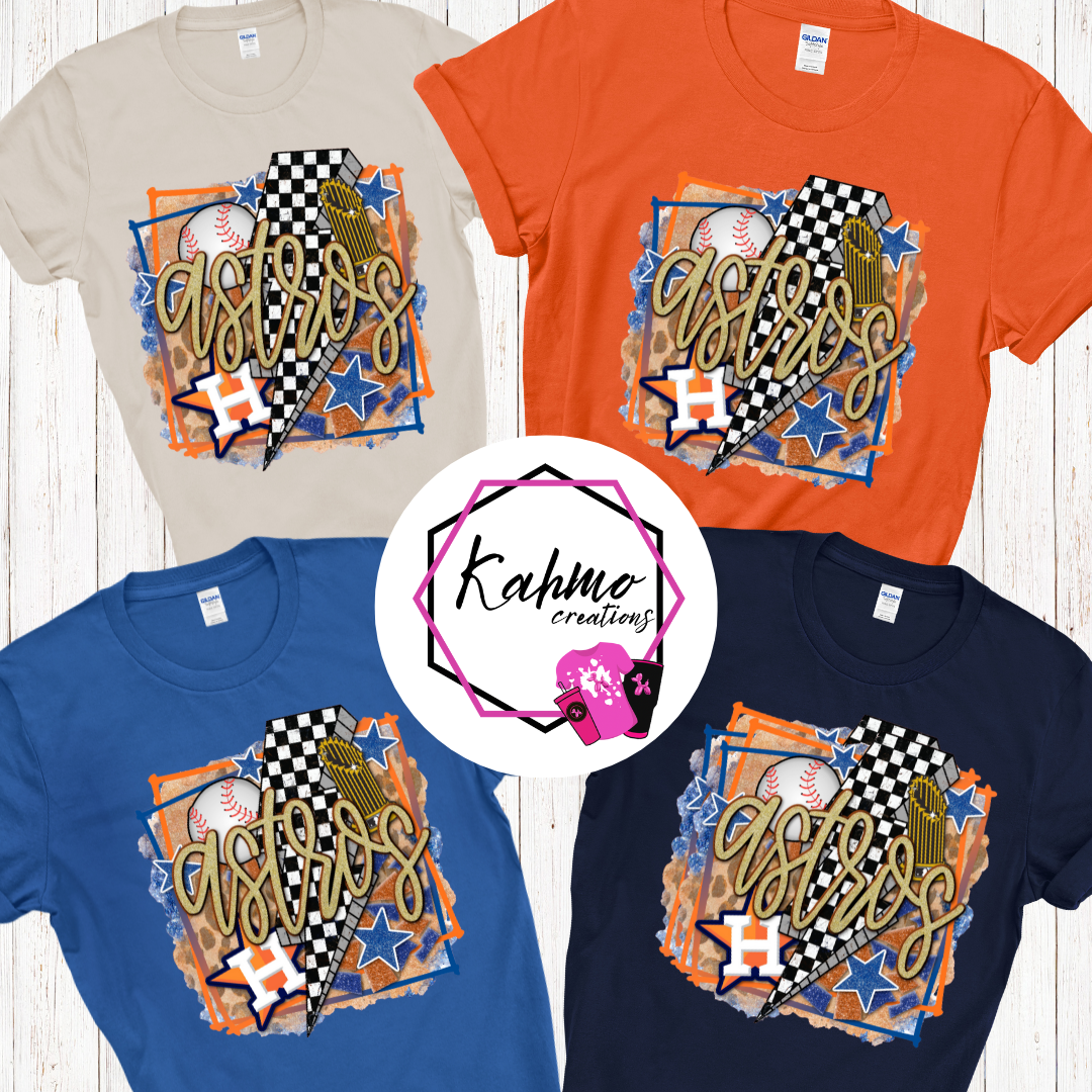 Gold Retro Houston Baseball Shirt