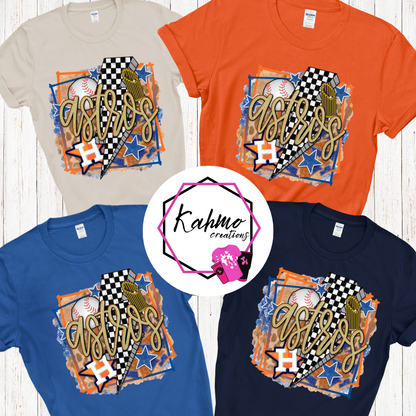 Gold Retro Houston Baseball Shirt