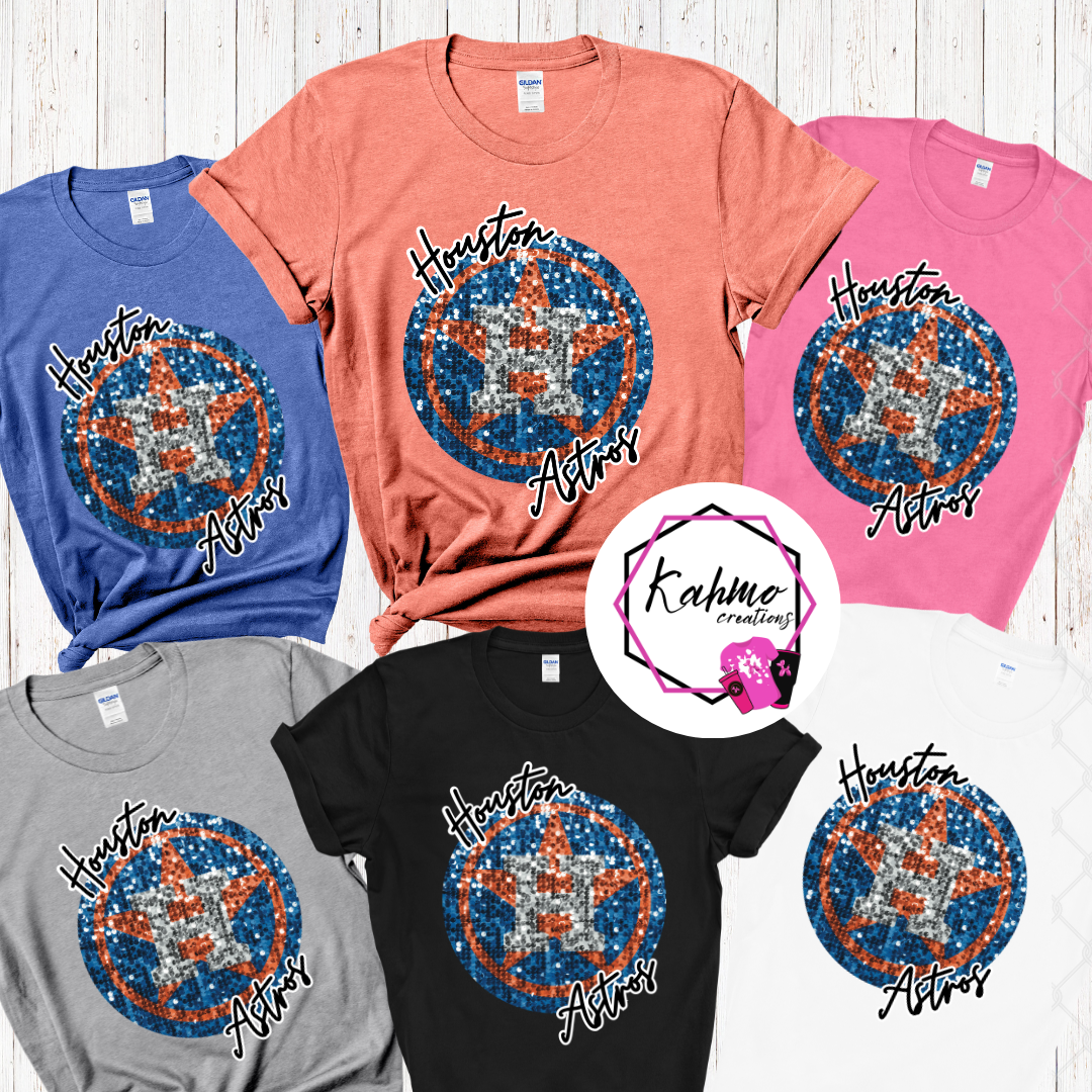 Faux Sequence Houston Baseball Shirt