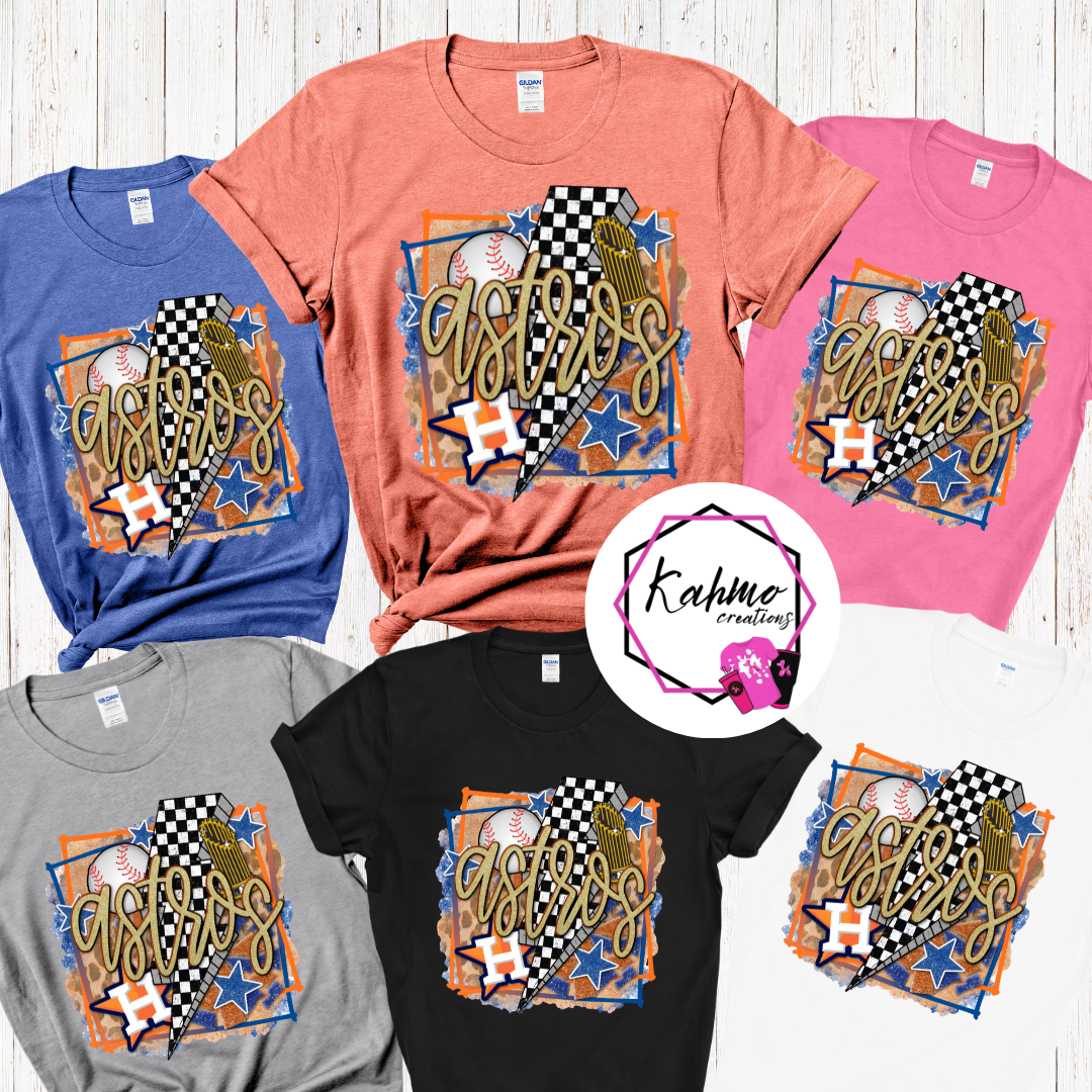 Gold Retro Houston Baseball Shirt