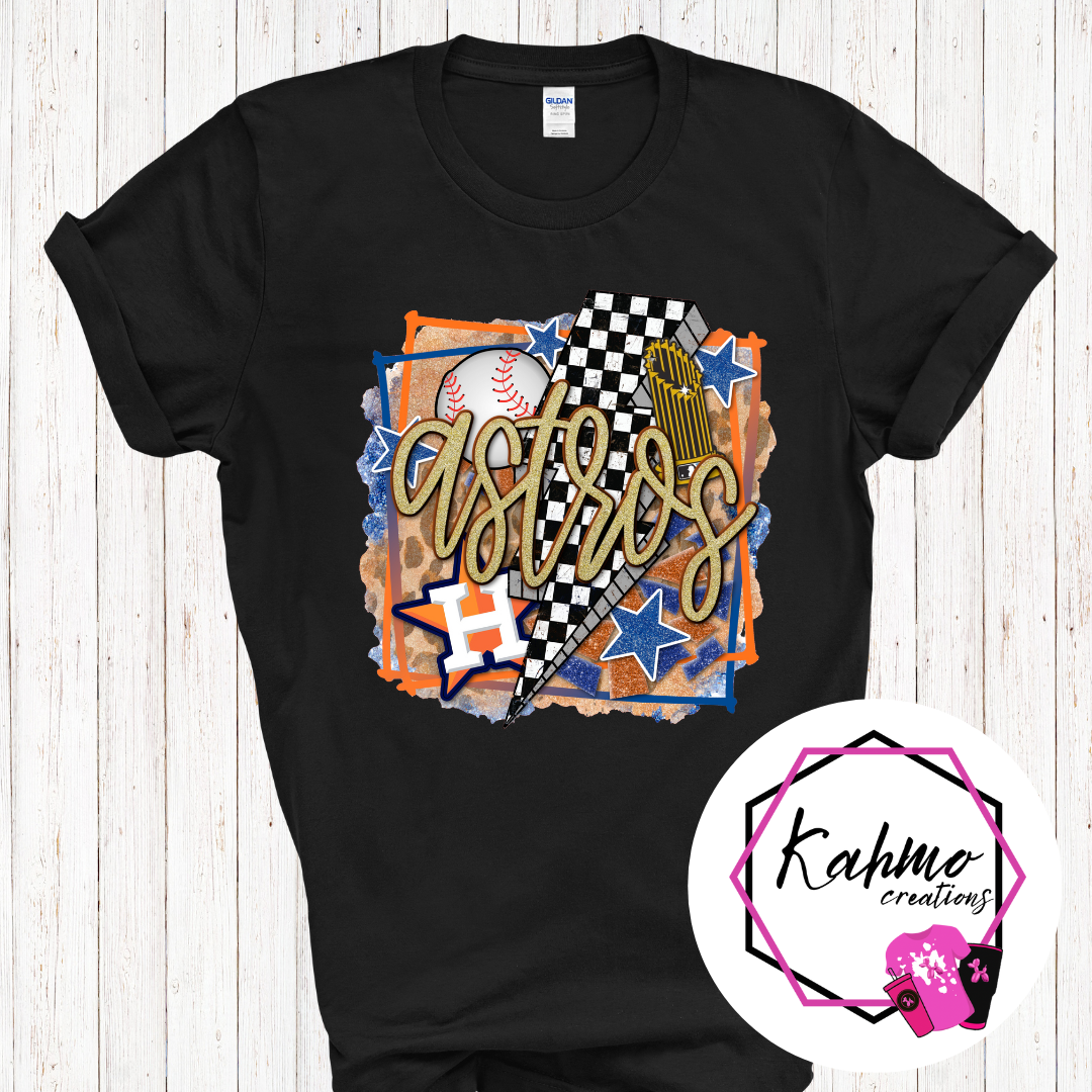 Gold Retro Houston Baseball Shirt