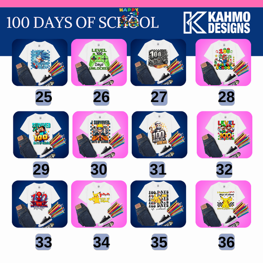 100 Days of School 25-36 Design Options