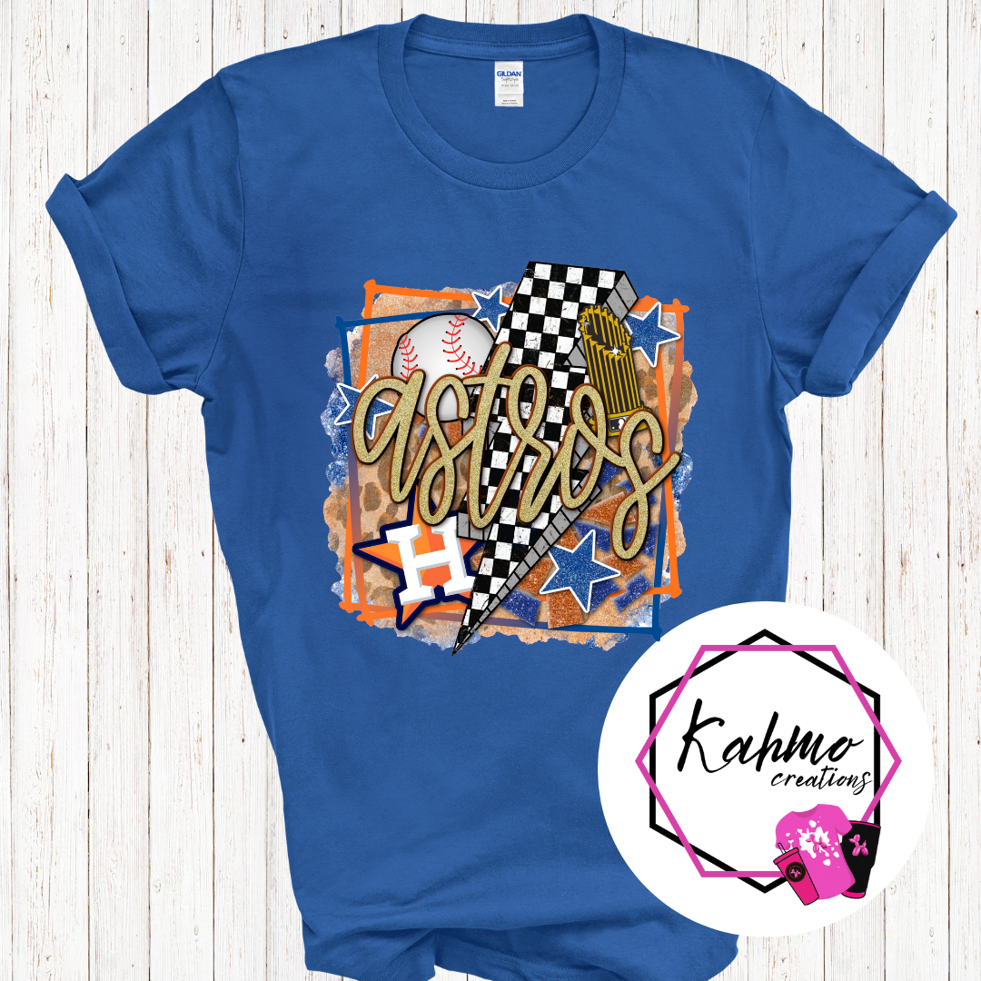 Gold Retro Houston Baseball Shirt