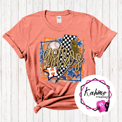 Gold Retro Houston Baseball Shirt