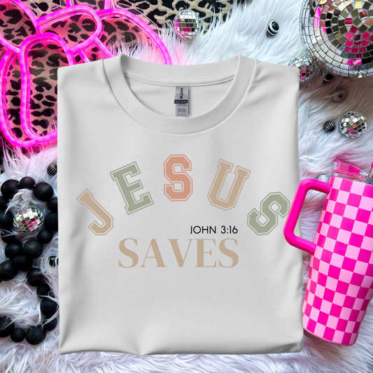 Jesus Saves T-Shirt - John 3:16 Inspirational Apparel