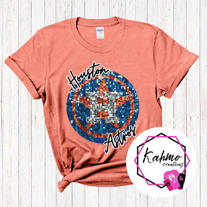 Faux Sequence Houston Baseball Shirt