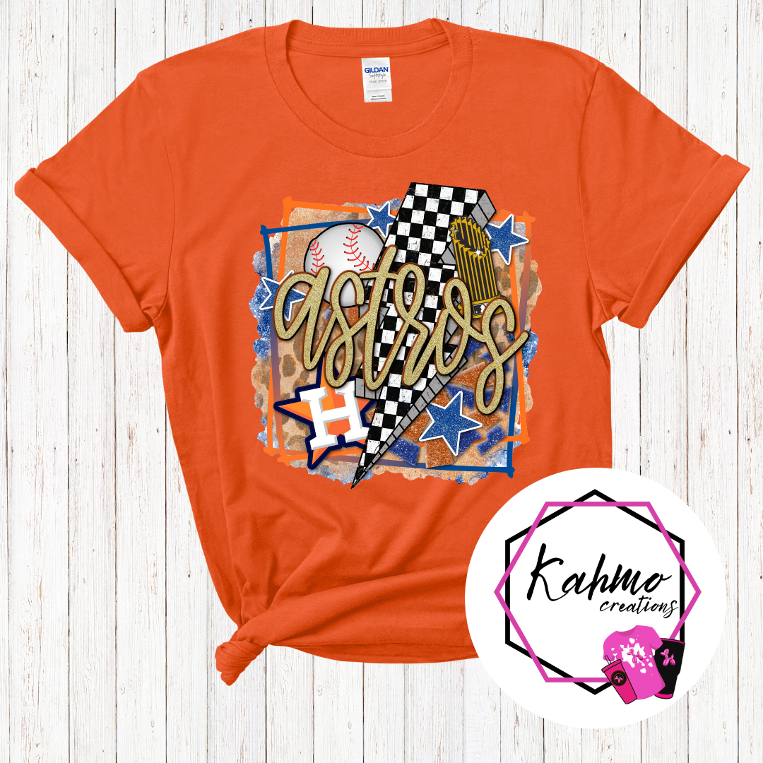 Gold Retro Houston Baseball Shirt