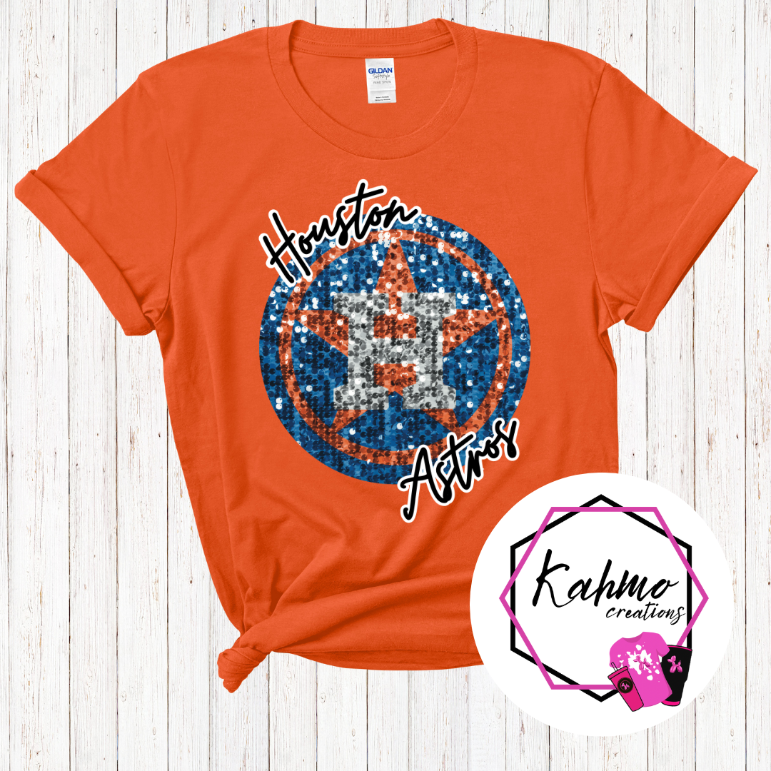 Faux Sequence Houston Baseball Shirt