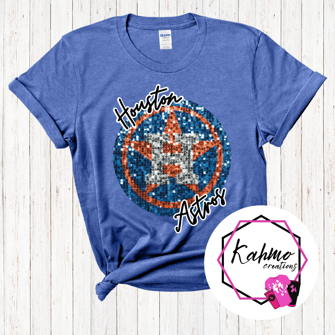 Faux Sequence Houston Baseball Shirt