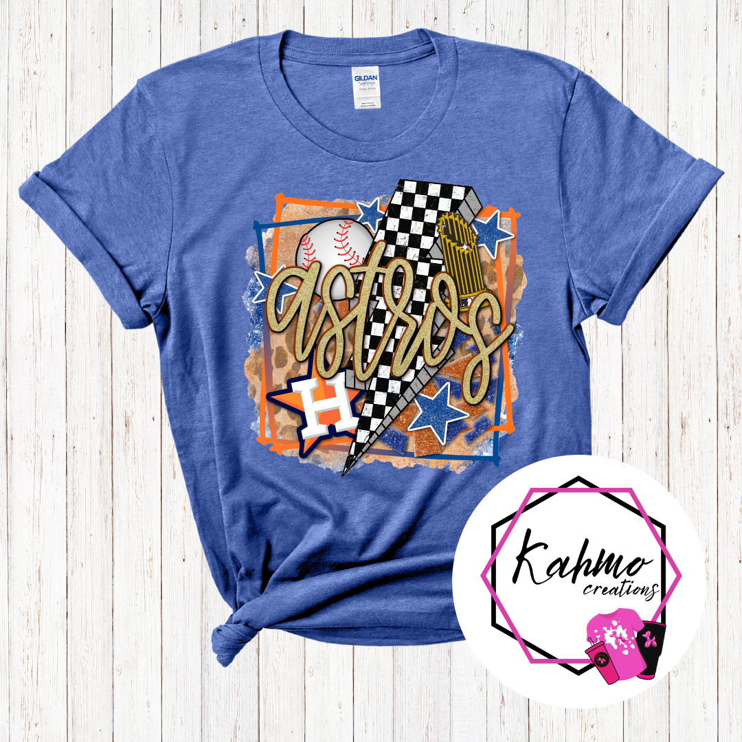 Gold Retro Houston Baseball Shirt