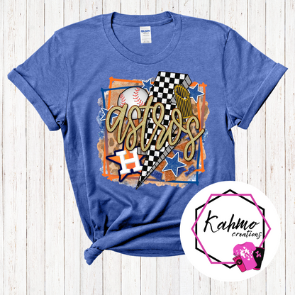 Gold Retro Houston Baseball Shirt