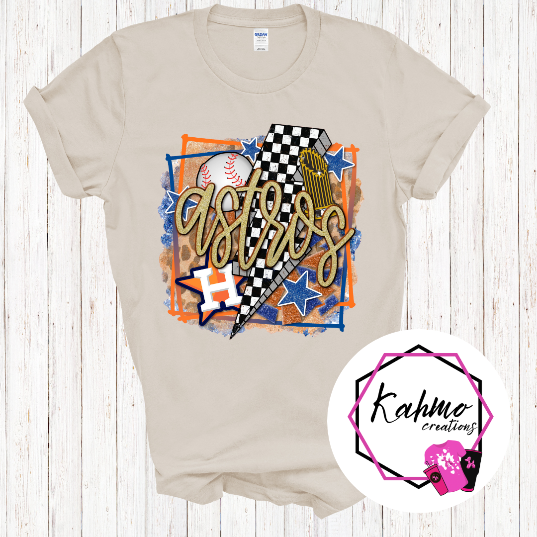 Gold Retro Houston Baseball Shirt