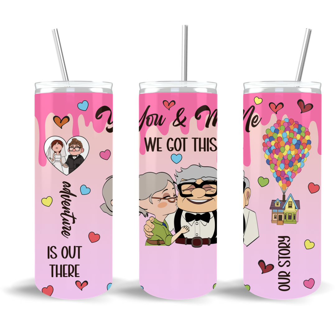 Romantic Old Couple Valentine’s Day Skinny Tumbler (20 oz.)