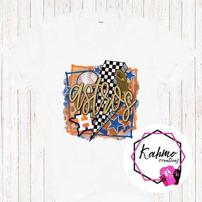 Gold Retro Houston Baseball Shirt