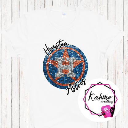 Faux Sequence Houston Baseball Shirt