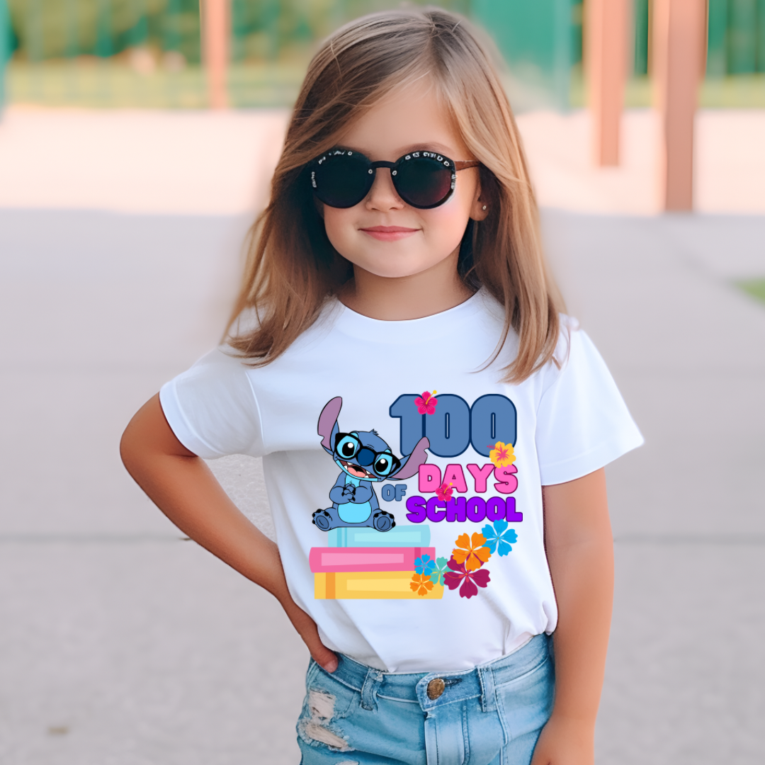 Blue Alien 100 Days of School Celebration Shirt