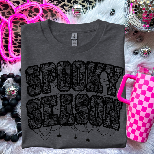 Spooky Season Lace Graphic Tee