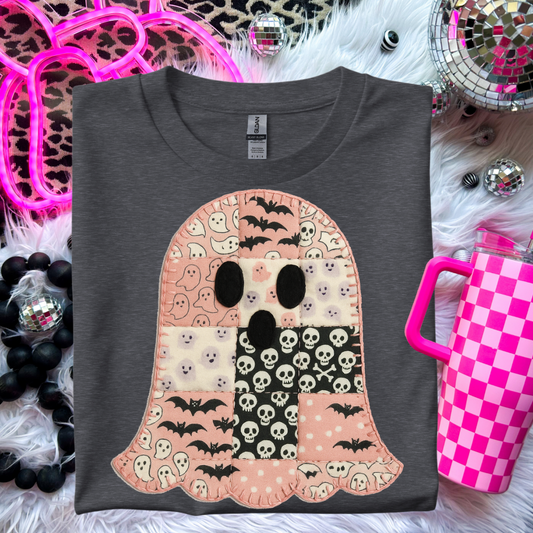 Spooky Patchwork Ghost T-Shirt