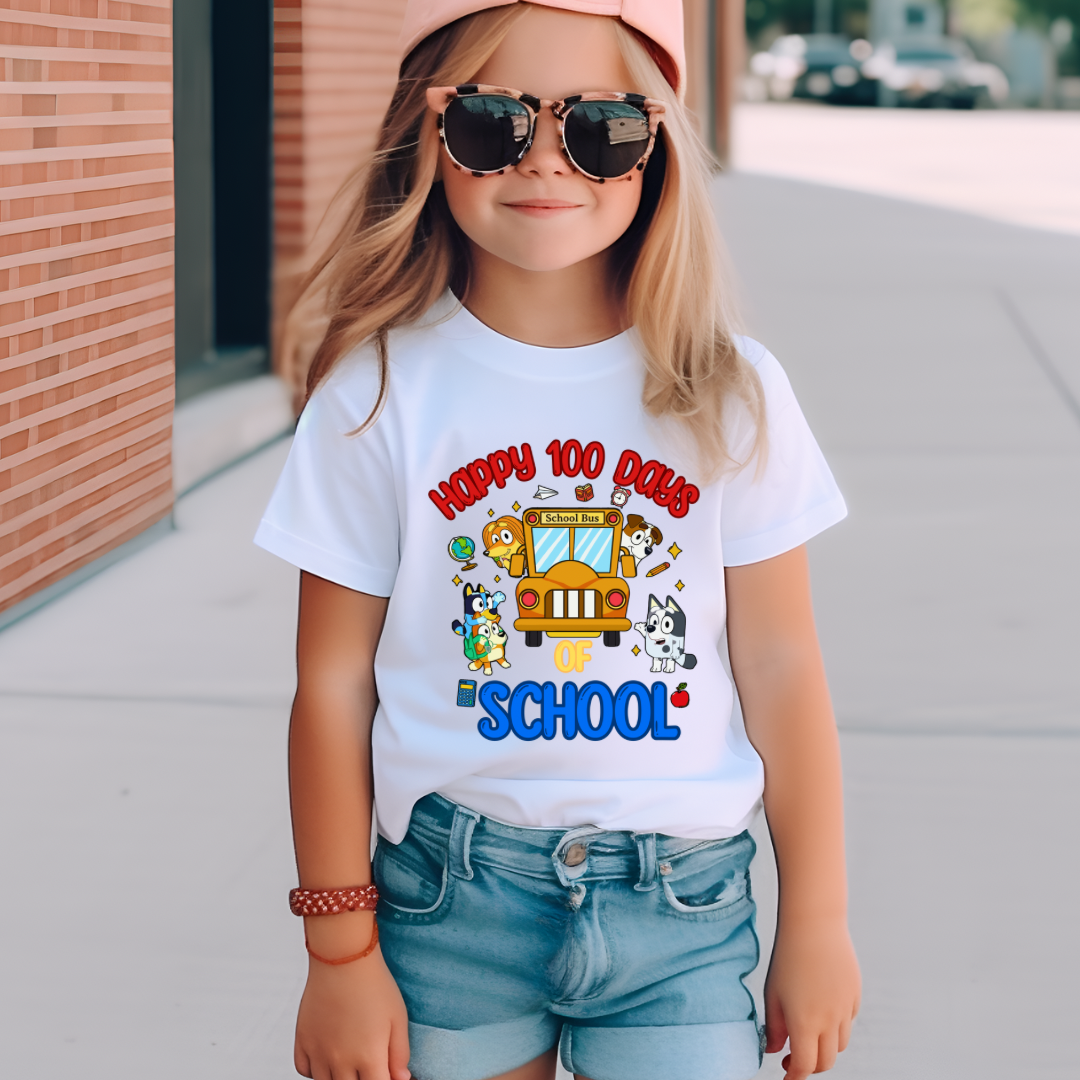 Blue Dog 100 Days of School Celebration Shirt