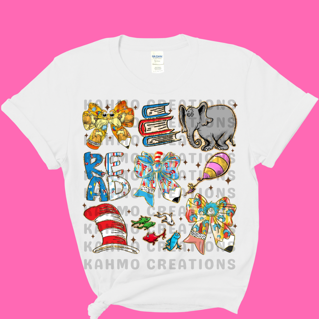 Read Across America Shirt-Book Character coquette