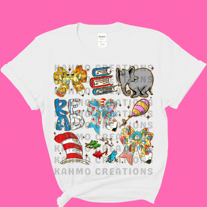 Read Across America Shirt-Book Character coquette