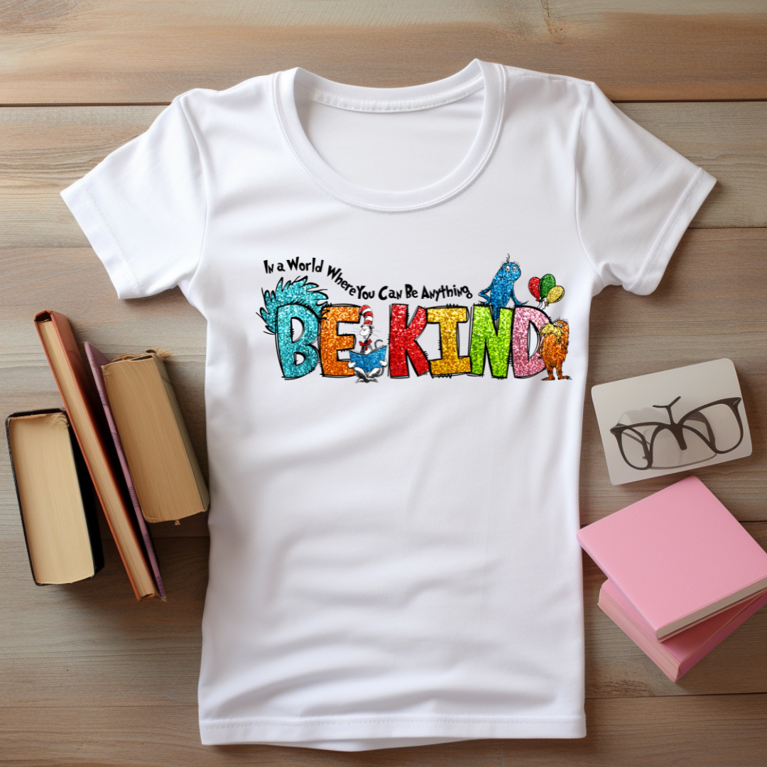 Read Across America Shirt-Be Kind Glitter