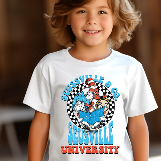 Read Across America Shirt-Reading University Checkers Logo