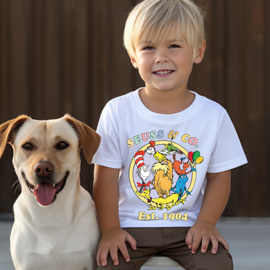 Read Across America Shirt-Book Character Retro logo