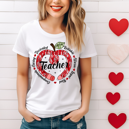 Teacher Apple Pencil Valentines Shirt