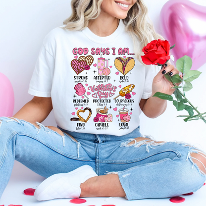 God says I am, Mexican treat Icons Valentines Shirt
