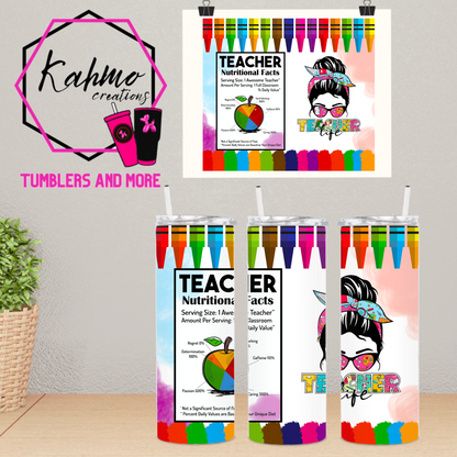 Teacher Life Skinny Tumbler (20 oz.)