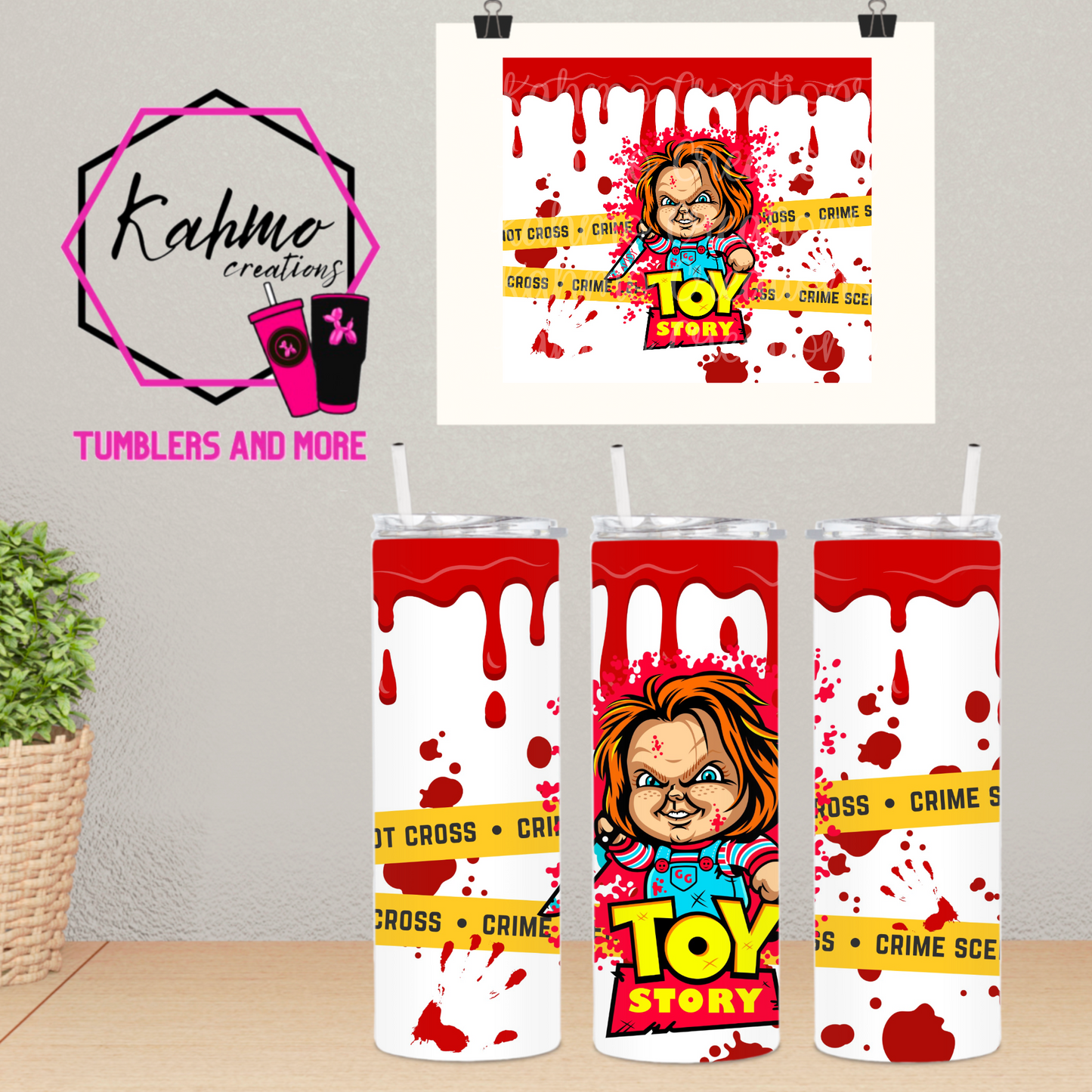 Halloween-Evil Toy Movie Skinny Tumbler (20 oz.)