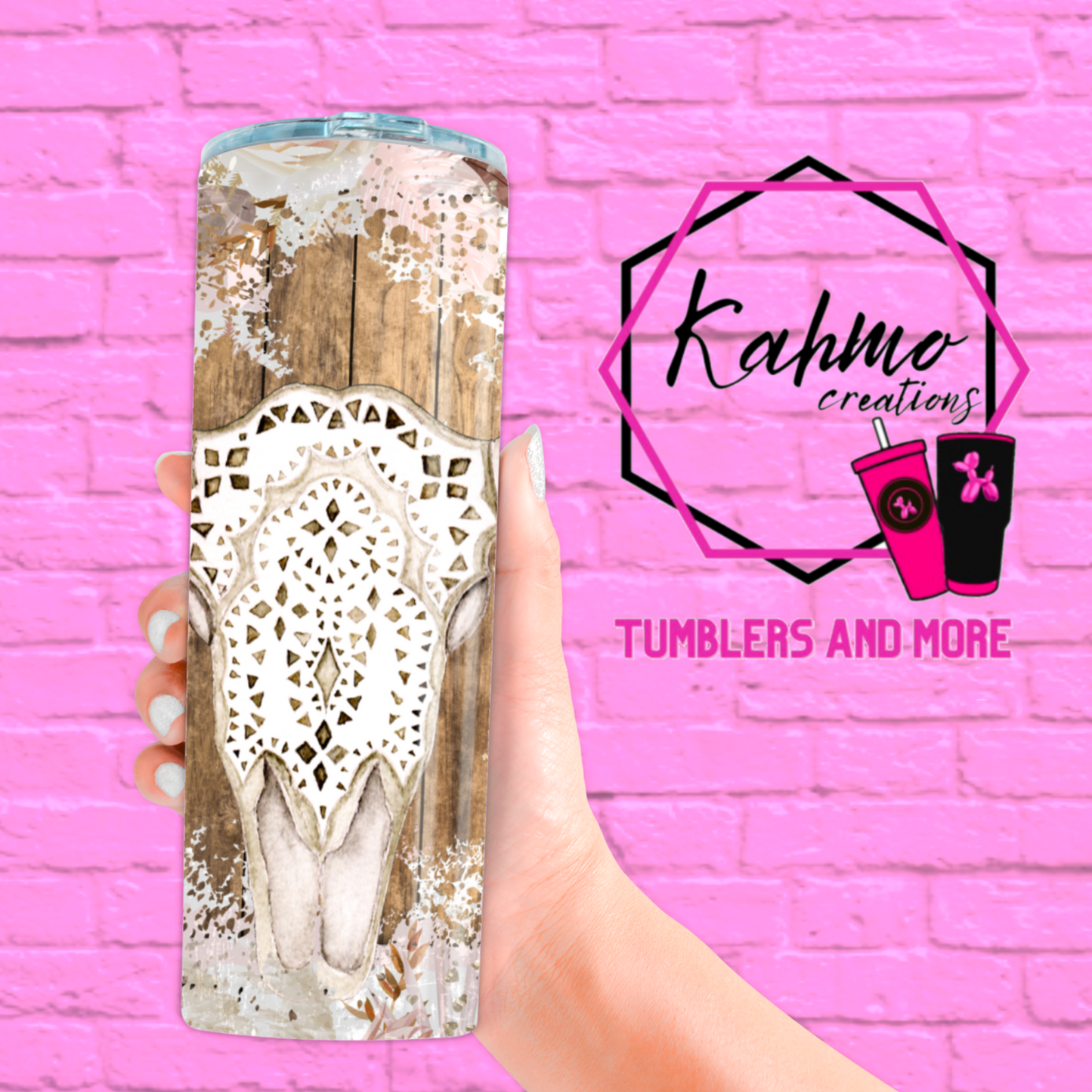 Western Boho floral tumbler Skinny Tumbler (20 oz.)