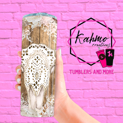 Western Boho floral tumbler Skinny Tumbler (20 oz.)